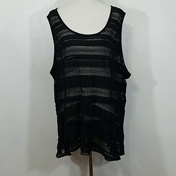 Final Markdown! Torrid Black Lace Tank Top - Picture 2 of 8